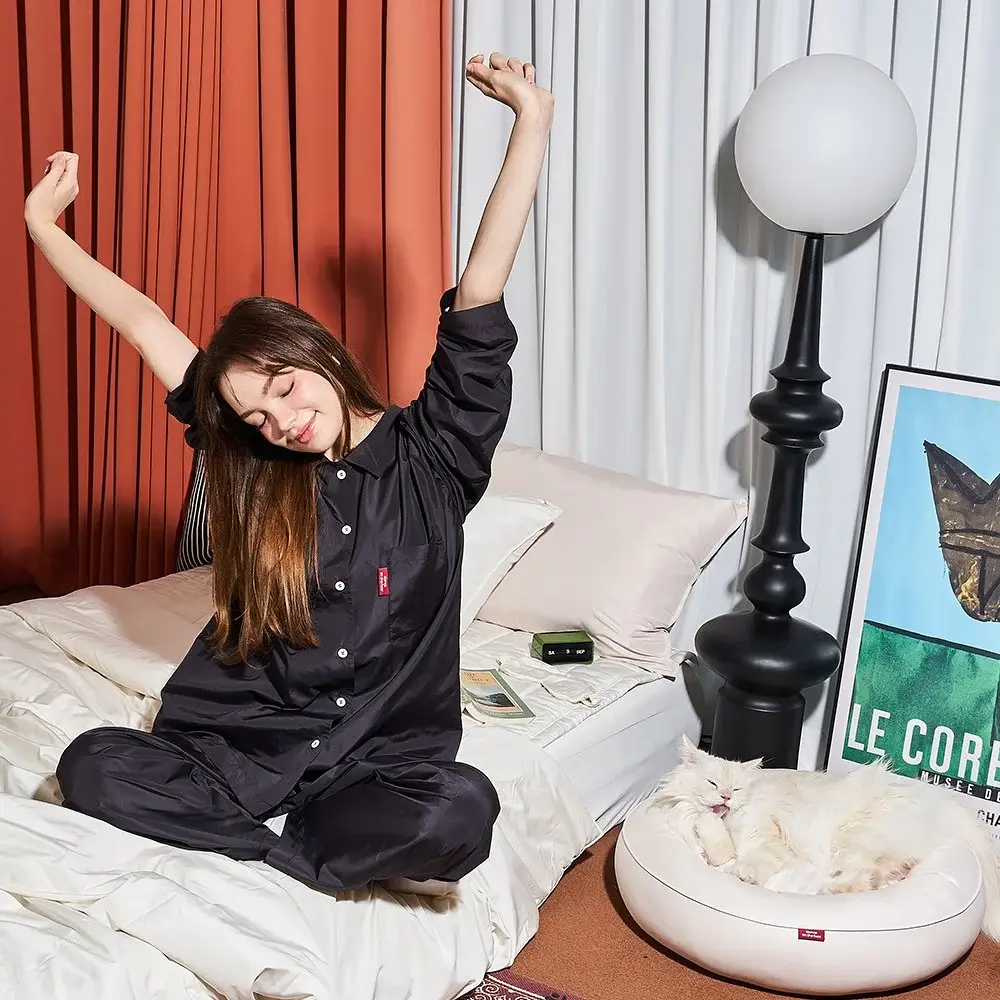 Furless pajamas[Long] - Black Solid